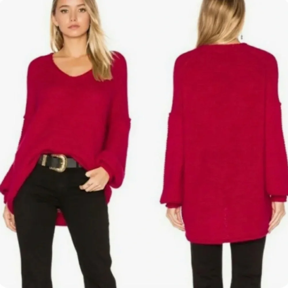 Free People All Mine Raspberry Sweater - Picture 1 of 13